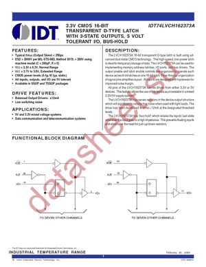 IDT74LVCH162373APVG datasheet  